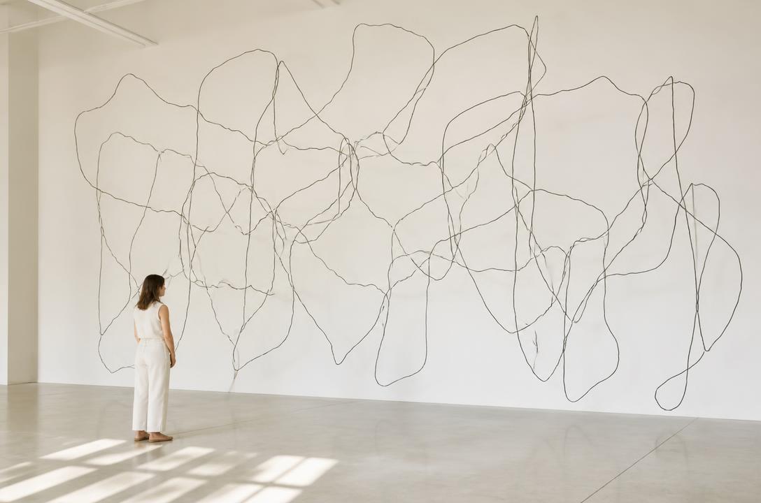 Large scale abstract installation on a gallery wall